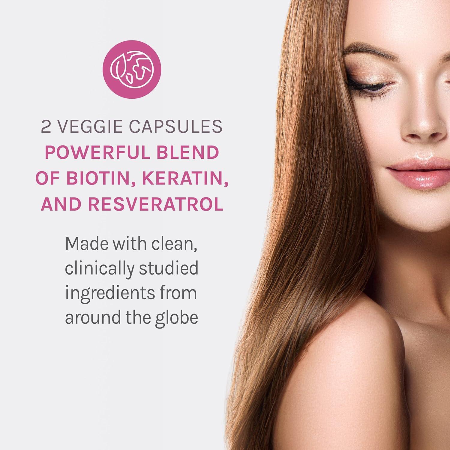 Reserveage Beauty Keratin Hair Booster with Biotin & Resveratrol - Hair Growth Supplement for Men and Women - Supports Thickness and Shine - 120 Capsules