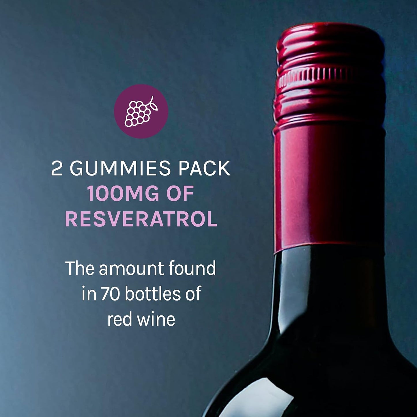 Reserveage Beauty Resveratrol Gummies 100mg - Vegan Antioxidant Supplement for Heart Health & Healthy Aging