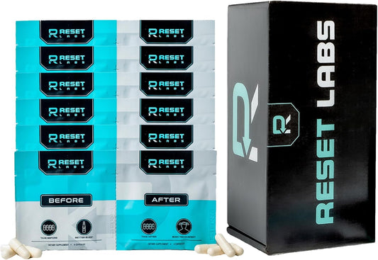 Reset Labs DHM & Milk Thistle After Drinking Capsules - Liver Support & Restore Pills with Ginger & Electrolytes - Better Morning Hangover Relief (6 Pack)