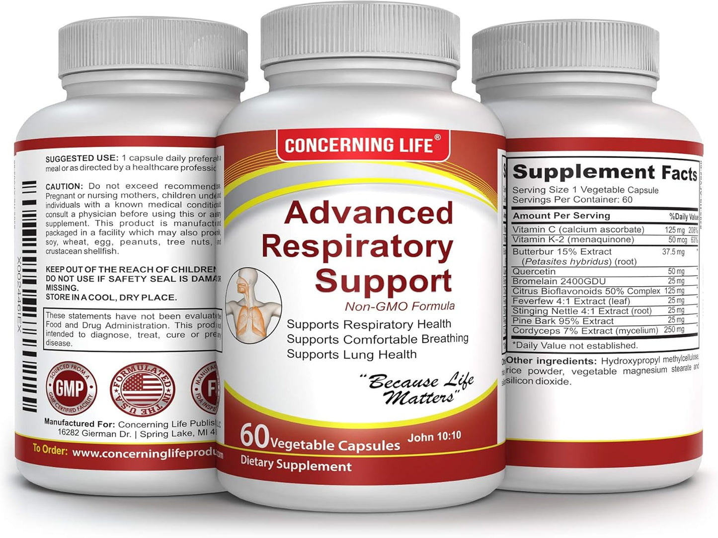Respiratory Advanced Lung Support Supplement - Natural Cleanse & Detox for Lungs - Bronchial Wellness & Breathing Relief - Asthma Support