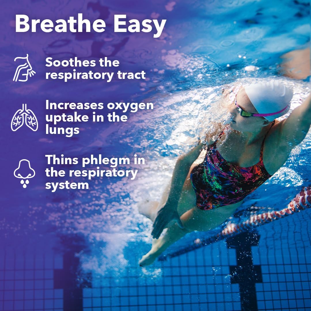 Respiratory Support Supplement - Boost Oxygen Capacity & Reduce Mucus - 90 Capsules - CoQ10, N-Acetyl Cysteine, Boswellia, Eucalyptus, Mullein, Green Tea, Nettle & Peppermint - LifeSeasons Lung Capaci-T