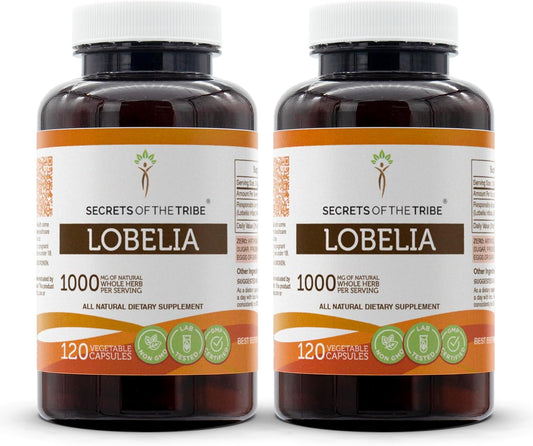 Responsibly Farmed Lobelia Inflata Dried Herb Capsules - 240 Capsules by Secrets of the Tribe