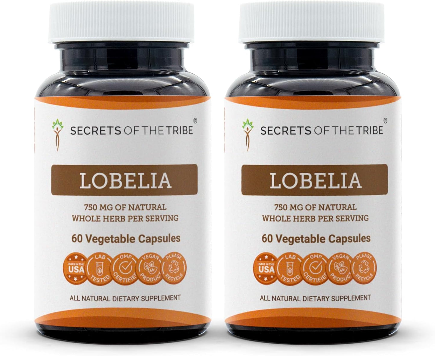 Responsibly Farmed Lobelia Inflata Dried Herb Capsules - 750mg (2x60) - Secrets of the Tribe