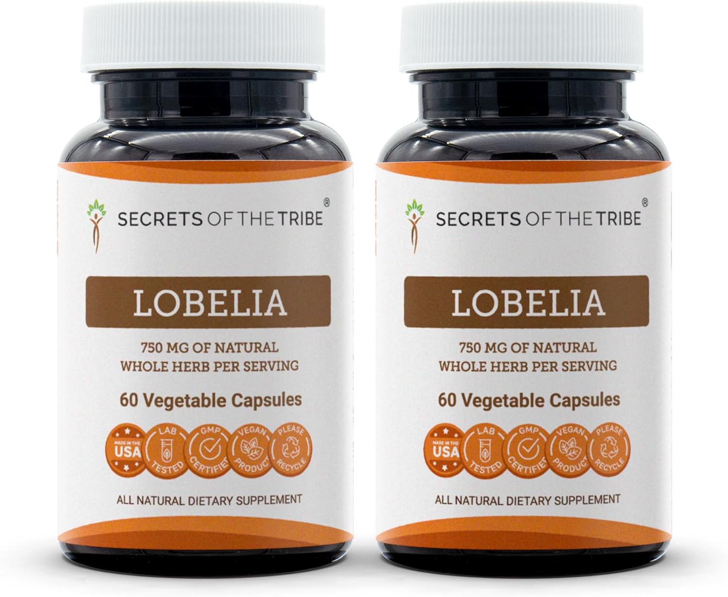 Responsibly Farmed Lobelia Inflata Dried Herb Capsules - 750mg (2x60) - Secrets of the Tribe