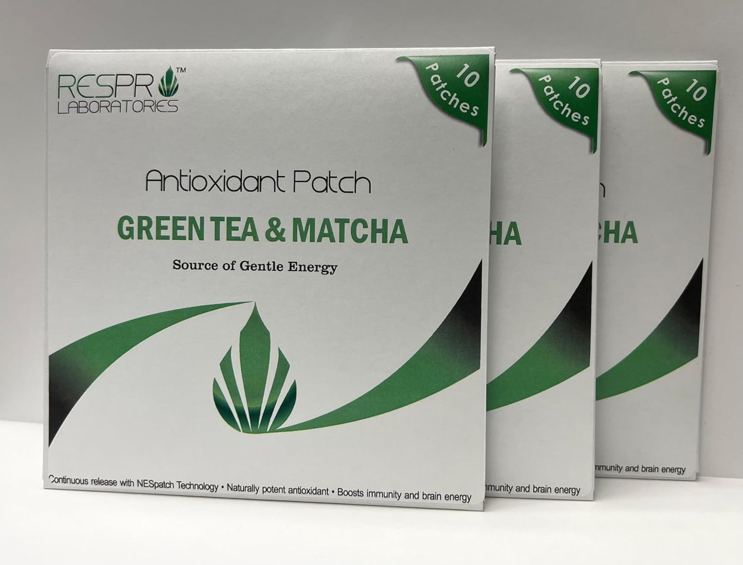 Respro Labs Green Tea Antioxidant Patch with Matcha, 10 Patches - Continuous Release Formula