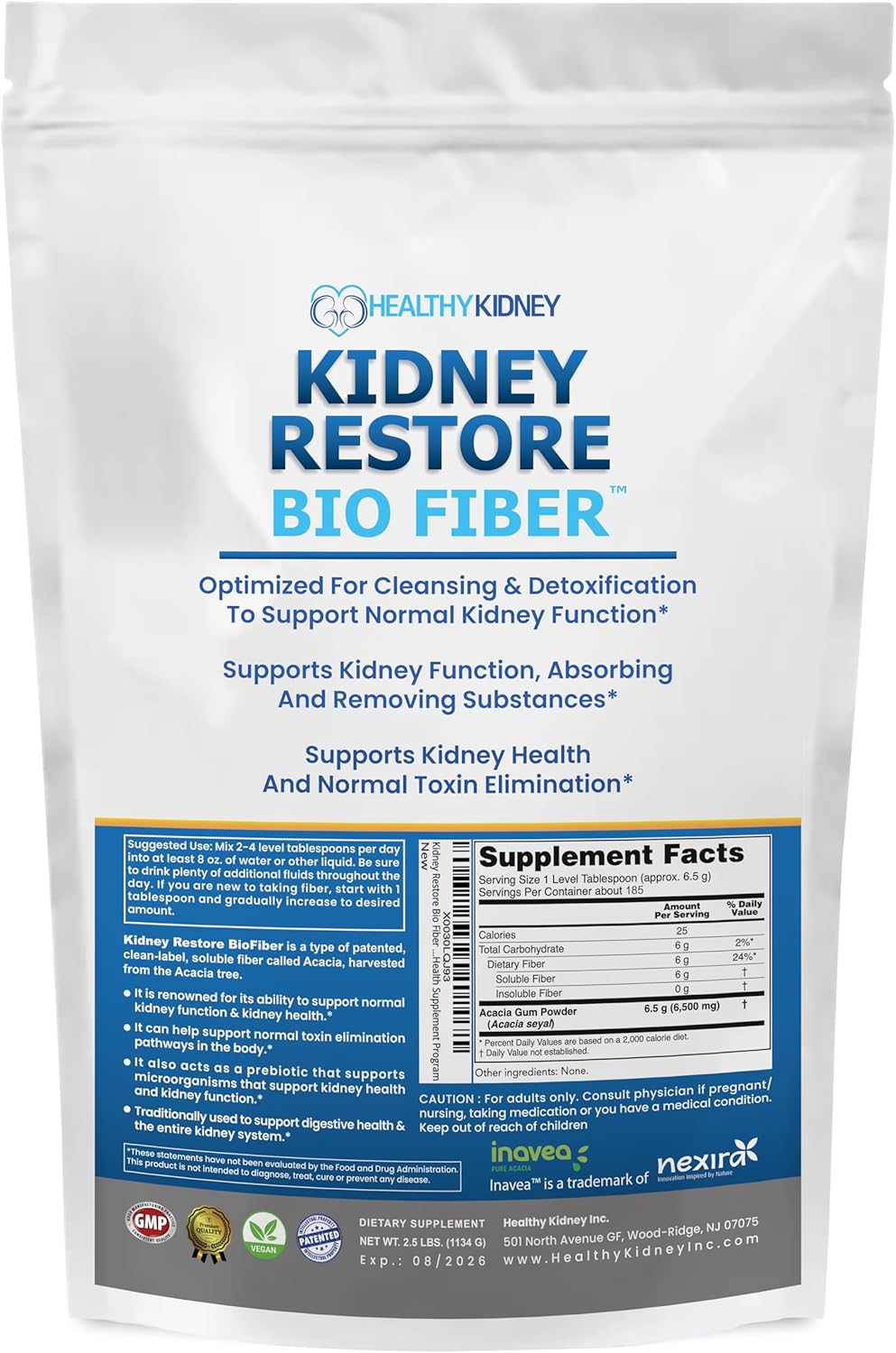Restorative Kidney Support Supplement with Bio Fiber for Detox & Repair - Improve Kidney Health with Tea Additive - 2.5 LBS