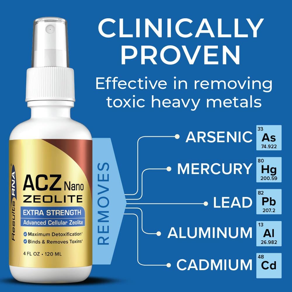Results RNA ACZ Nano Zeolite Extra Strength 4 oz - Advanced Cellular Zeolite Detox & Immune Support - Doctor Recommended Global Cleanser