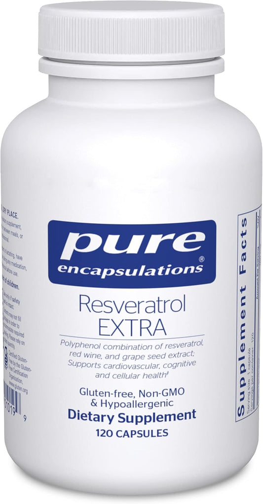 Resveratrol EXTRA Capsules - 100mg Trans-Resveratrol for Cellular & Cardiovascular Health - Antioxidant Supplement - Non-GMO & Gluten Free - 120 Count