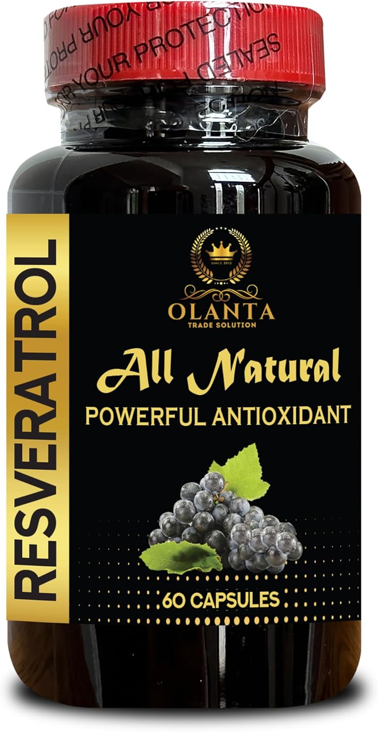 Resveratrol Extract Immune System Defense Support Supplement with Antioxidants and Boosters - 60 Capsules