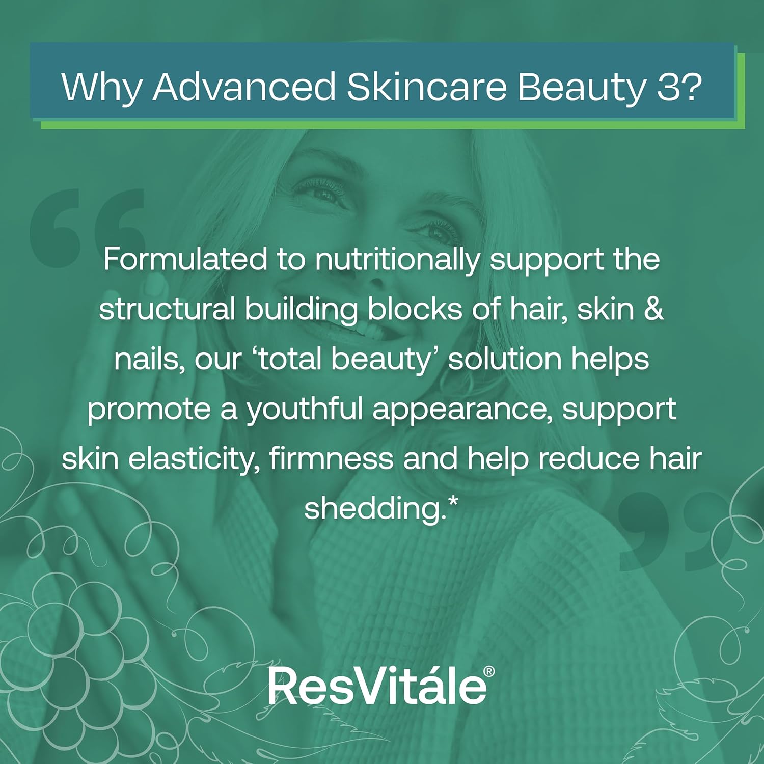 ResVitale Beauty Bundle: Skin Care & Collagen Enhancing Supplements - 90 Capsules & 60 Capsules