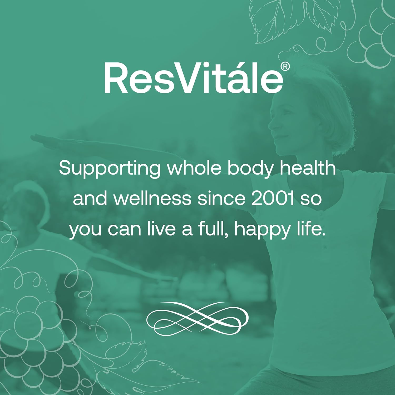 ResVitale Resveratrol 250mg Capsules - Natural Resveratrol Supplement for Men and Women - 120 Vegetarian Capsules