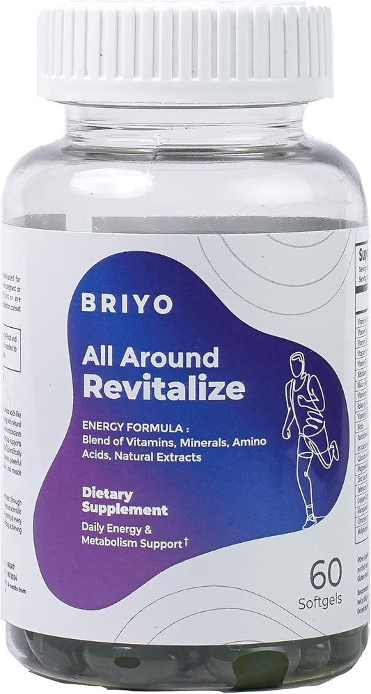 Revitalize Energy Boost and Muscle Support Supplement - Enhances Energy Levels with Vitamins, Minerals, Green Tea, Turmeric Root, Amino Acids & More