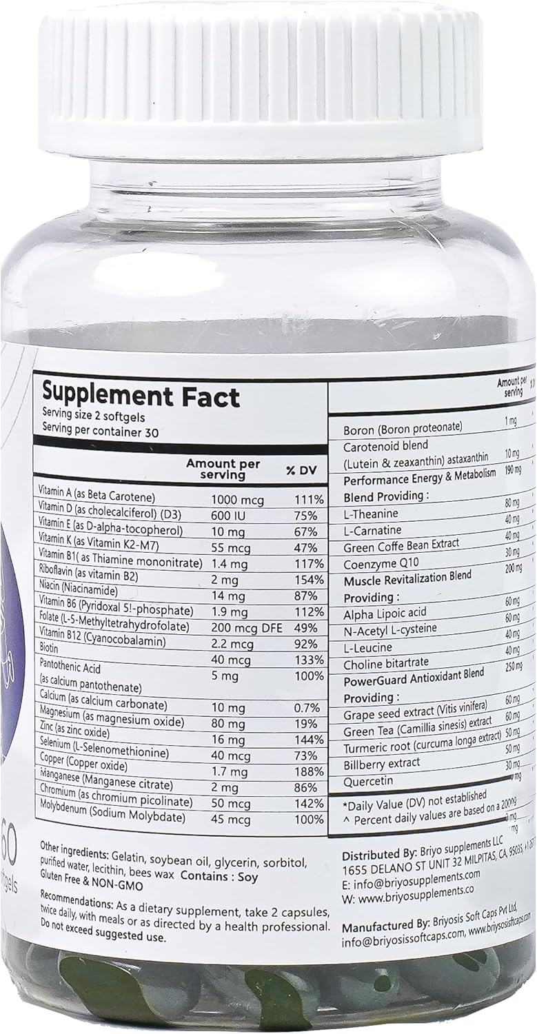 Revitalize Energy Boost and Muscle Support Supplement - Enhances Energy Levels with Vitamins, Minerals, Green Tea, Turmeric Root, Amino Acids & More