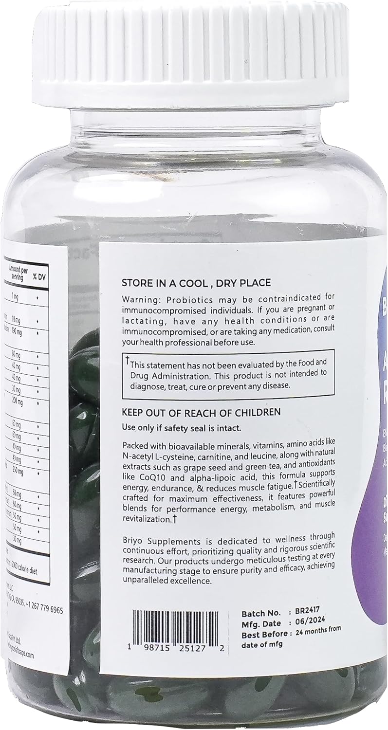 Revitalize Energy Boost and Muscle Support Supplement - Enhances Energy Levels with Vitamins, Minerals, Green Tea, Turmeric Root, Amino Acids & More