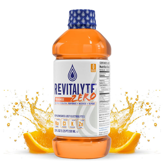 Revitalyte Orange Zero Sugar Electrolyte Drink - 12 Pack 20oz Bottle - Rapid Hydration Recovery Drink
