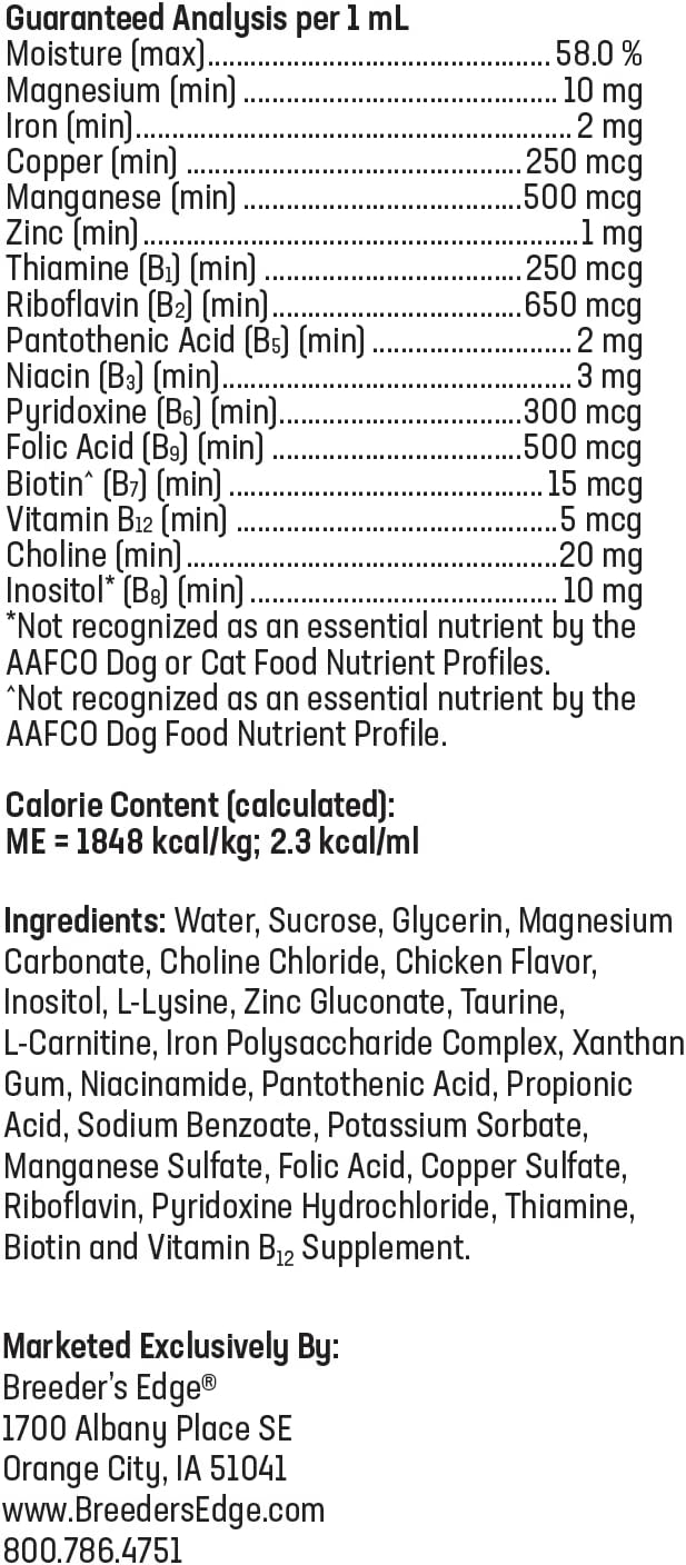 Revival Animal Health Breeder's Edge B Strong Liquid Supplement for Dogs, Cats, Puppies & Kittens - 32 oz Bottle