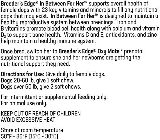 Revival Animal Health Breeder's Edge in Between for Her - Female Multivitamin for Medium/Large Dogs - 360 Count