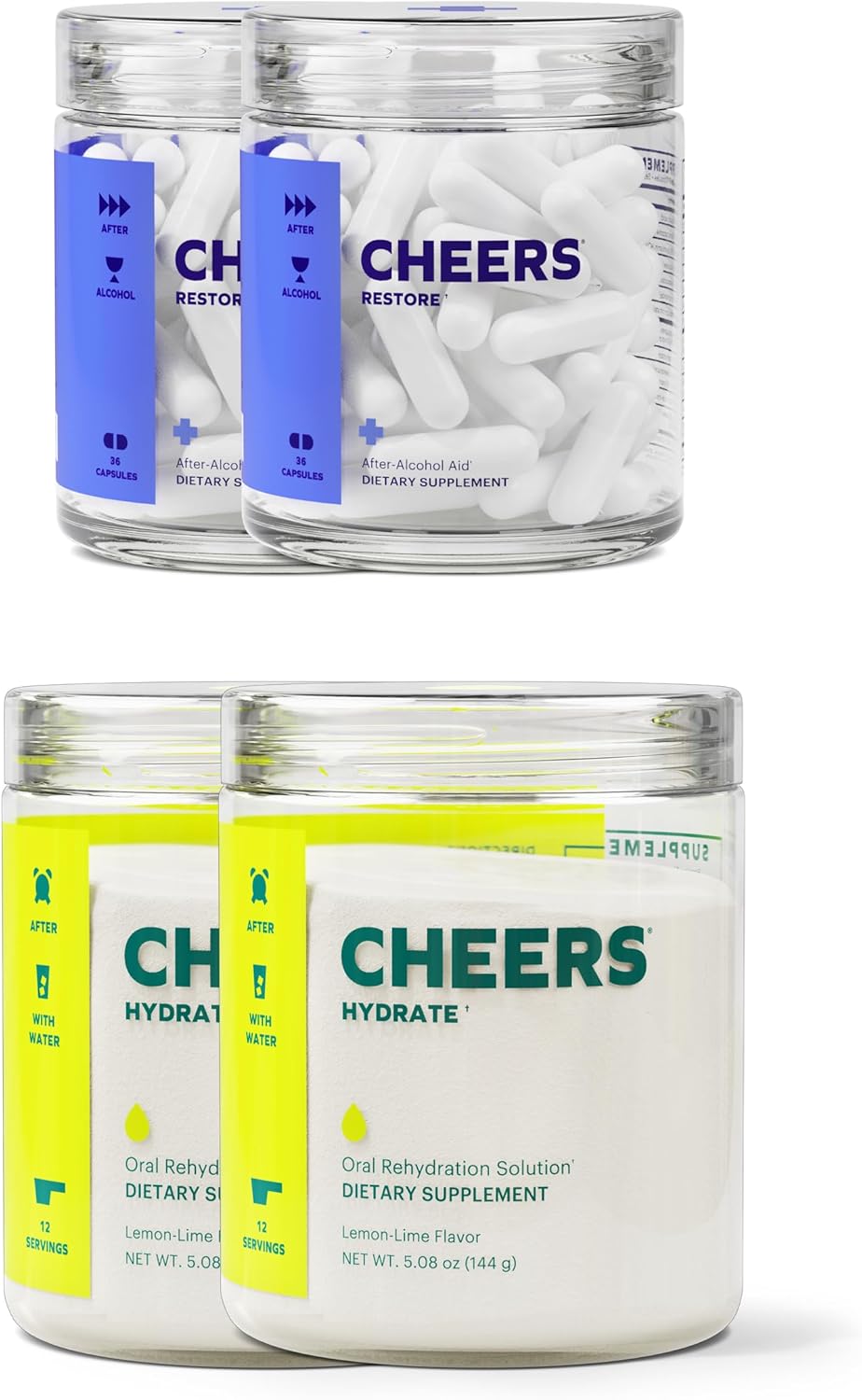 Revive & Hydrate Combo Pack | DHM, L-Cysteine, B-Vitamins, Electrolytes | Liver Support | 12 Doses | Electrolyte Supplements