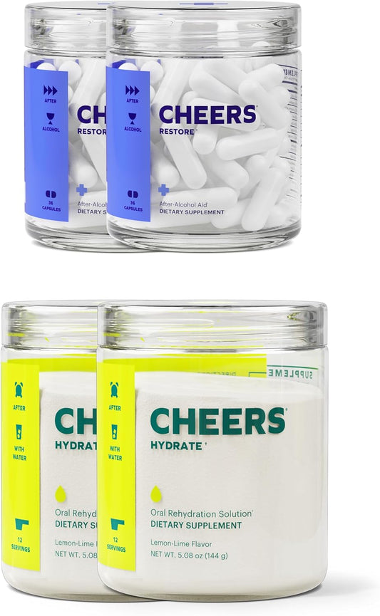 Revive & Hydrate Combo Pack | DHM, L-Cysteine, B-Vitamins, Electrolytes | Liver Support | 12 Doses | Electrolyte Supplements