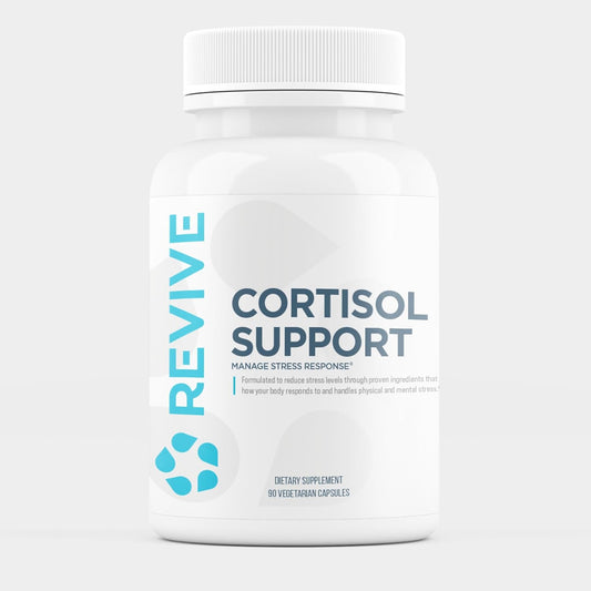 Revive MD Cortisol Manager - 90 Vegetarian Capsules with Magnesium & L-Theanine for Health & Energy - Vegan & Gluten-Free Supplement for Adrenal Gland Support