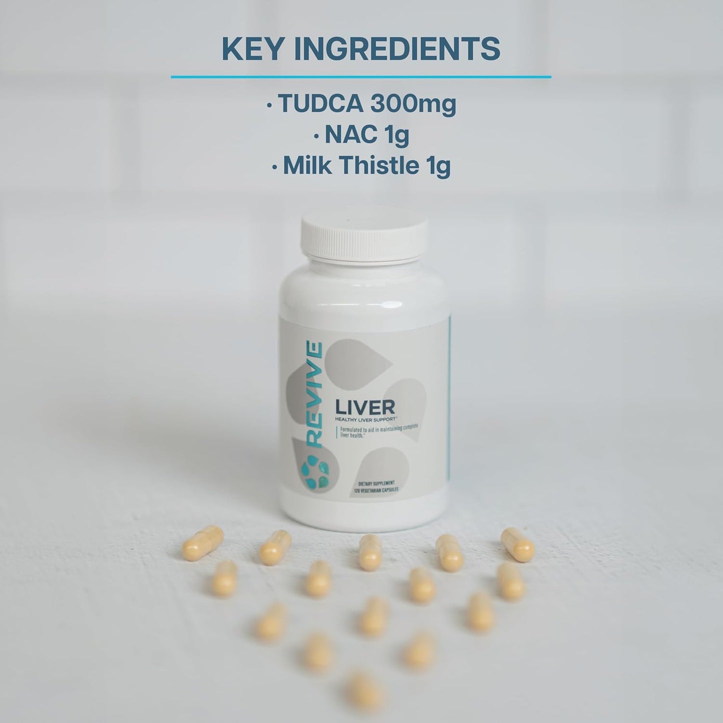 Revive MD Liver Health Support Formula - Natural Liver Cleanse & Detox Pills with Milk Thistle - Promotes Healthy Liver Function and Reduces Inflammation - 120 Capsules