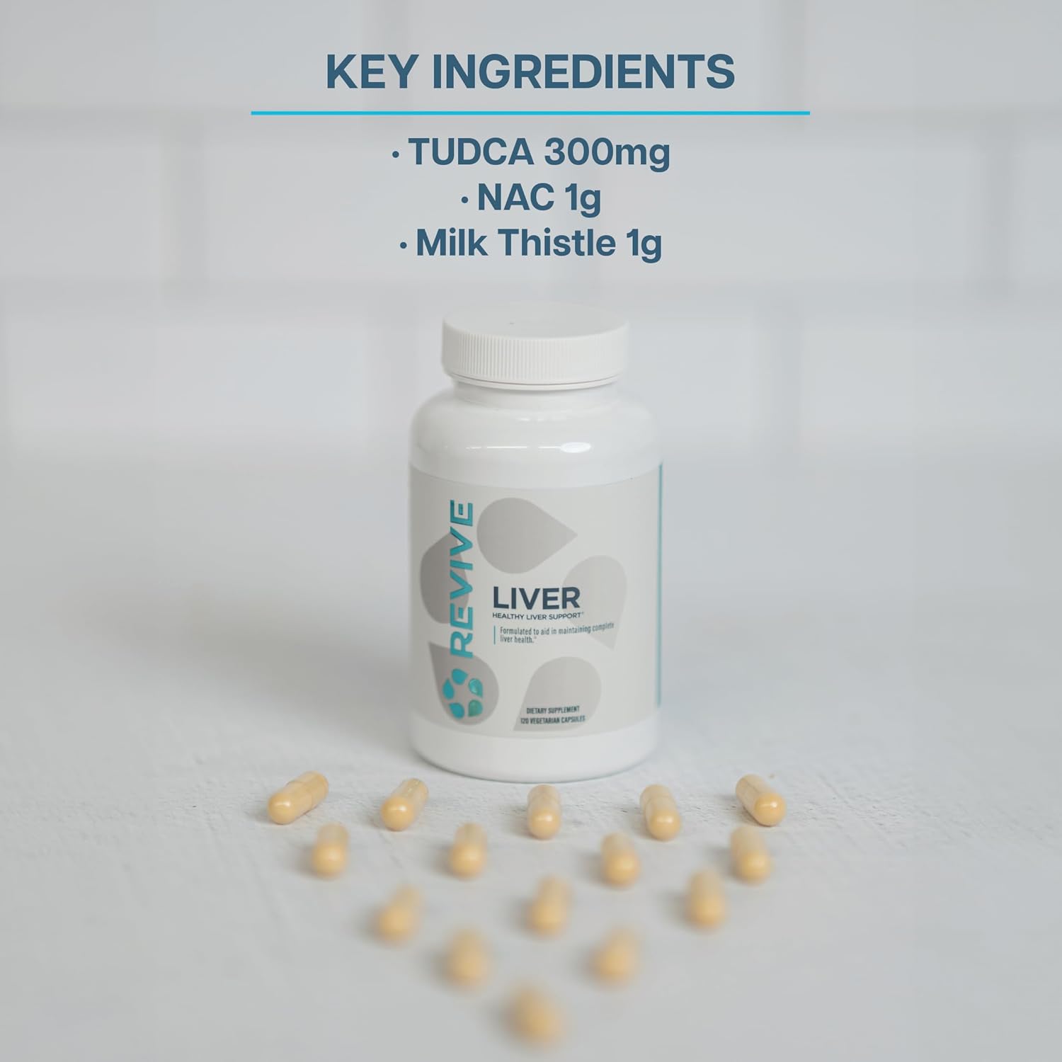 Revive MD Liver Health Support Formula - Natural Liver Cleanse & Detox Pills with Milk Thistle - Promotes Healthy Liver Function and Reduces Inflammation - 120 Capsules