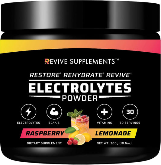Revive Supplements Keto Boost Electrolytes Powder: Ultimate Hydration with BCAAs & Essential Minerals for Energy, Recovery, and Performance - 30 Servings