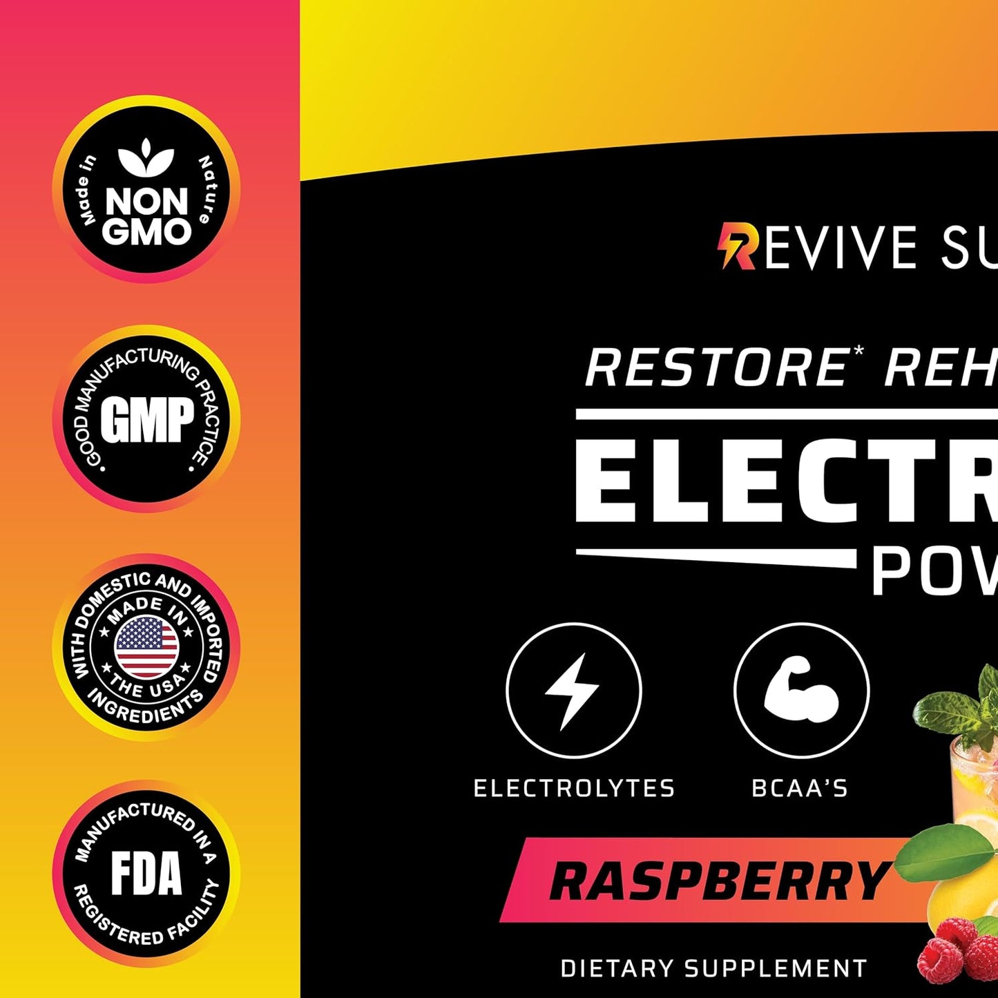 Revive Supplements Keto Boost Electrolytes Powder: Ultimate Hydration with BCAAs & Essential Minerals for Energy, Recovery, and Performance - 30 Servings