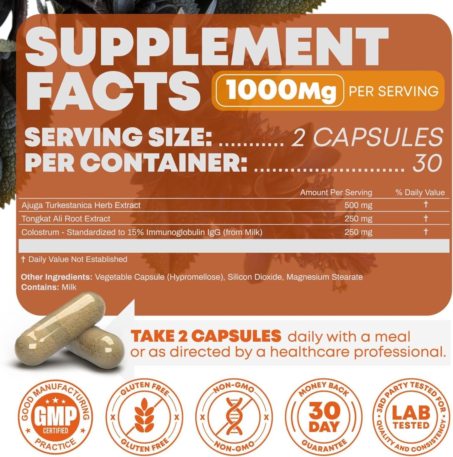 ReviveX Turkesterone & Tongkat Ali Supplement - 1000mg Blend for Stamina, Muscle Growth, and Recovery - Made in USA - 60 Capsules