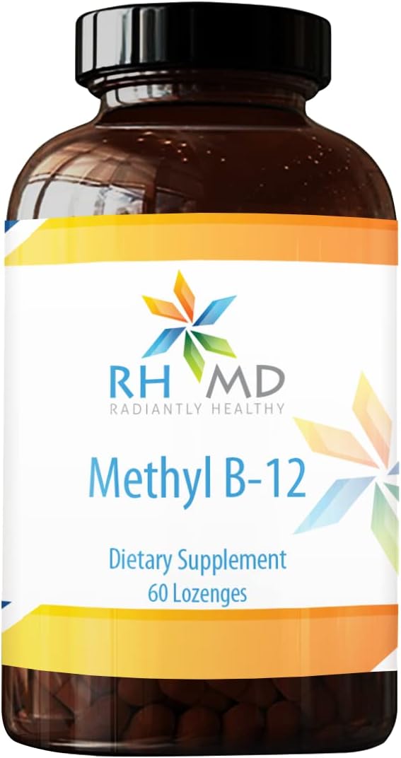 RHMD Methyl B-12 Lozenges - 5000mcg Methylcobalamin - Vegan B12 Dietary Supplements - Non GMO (60 Quick Dissolve Lozenges)