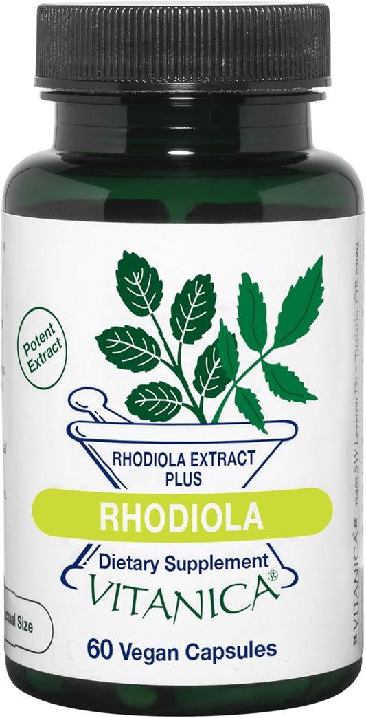 Rhodiola Rosea Root Extract 200mg Capsules - Vegan, Dr. Formulated with 3% Rosavins & 1% Salidroside, 60 Count