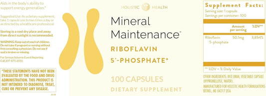 Riboflavin 5'-Phosphate Supplement for Holistic Health - 100 Capsules for Enhanced Neurological Function and Improved Energy