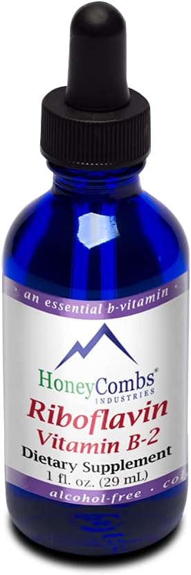 Riboflavin Liquid Drops for Digestion, Blood Cells & Nervous System Support - Hair, Skin, Nails - Non-GMO, Alcohol-Free (16 Fl Oz)