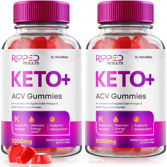 Ripped Results Keto ACV Gummies for Advanced Weight Loss - Pack of 2 (120 Gummies)
