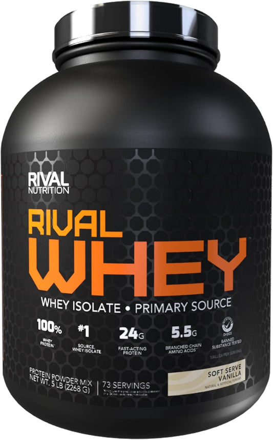 RIVAL Nutrition Soft Serve Vanilla Whey Protein Powder - Premium Quality Supplement for Muscle Recovery and Growth