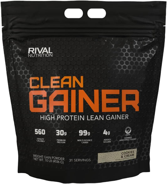 Rivalus Clean Gainer Cookies & Creme 10 lb - High-Quality Nutrition Supplement