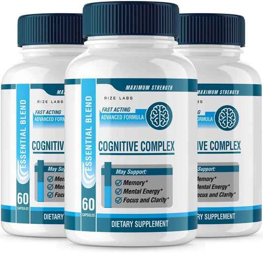 Rize Labs Cognitive Complex - Advanced Cognitive Support Supplement for Brain Focus, Memory, and Mental Energy - 180 Capsules