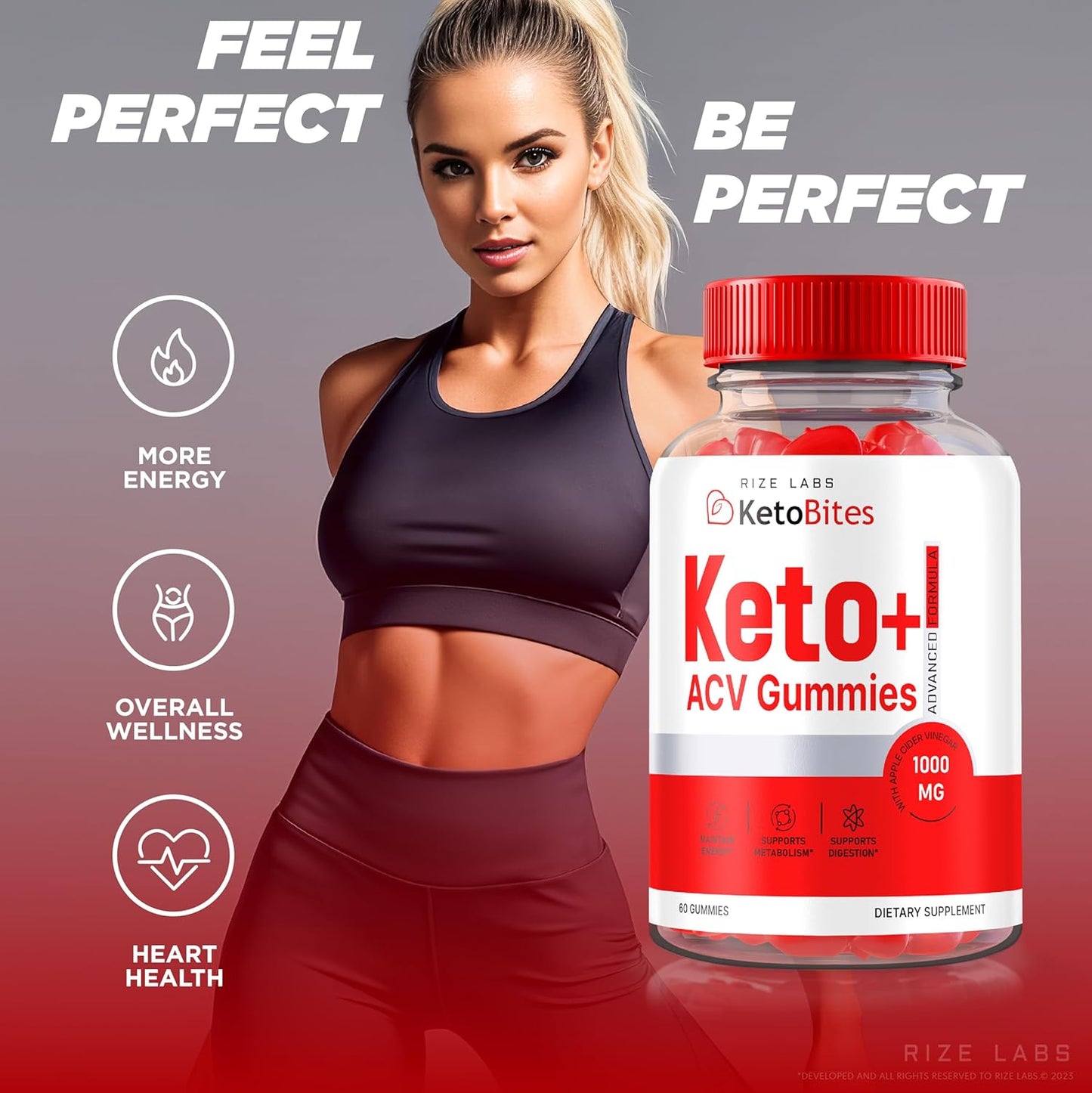 Rize Labs KetoBites: Apple Cider Vinegar Gummies for Slimming Formula - Official Reviews - 60 Gummies
