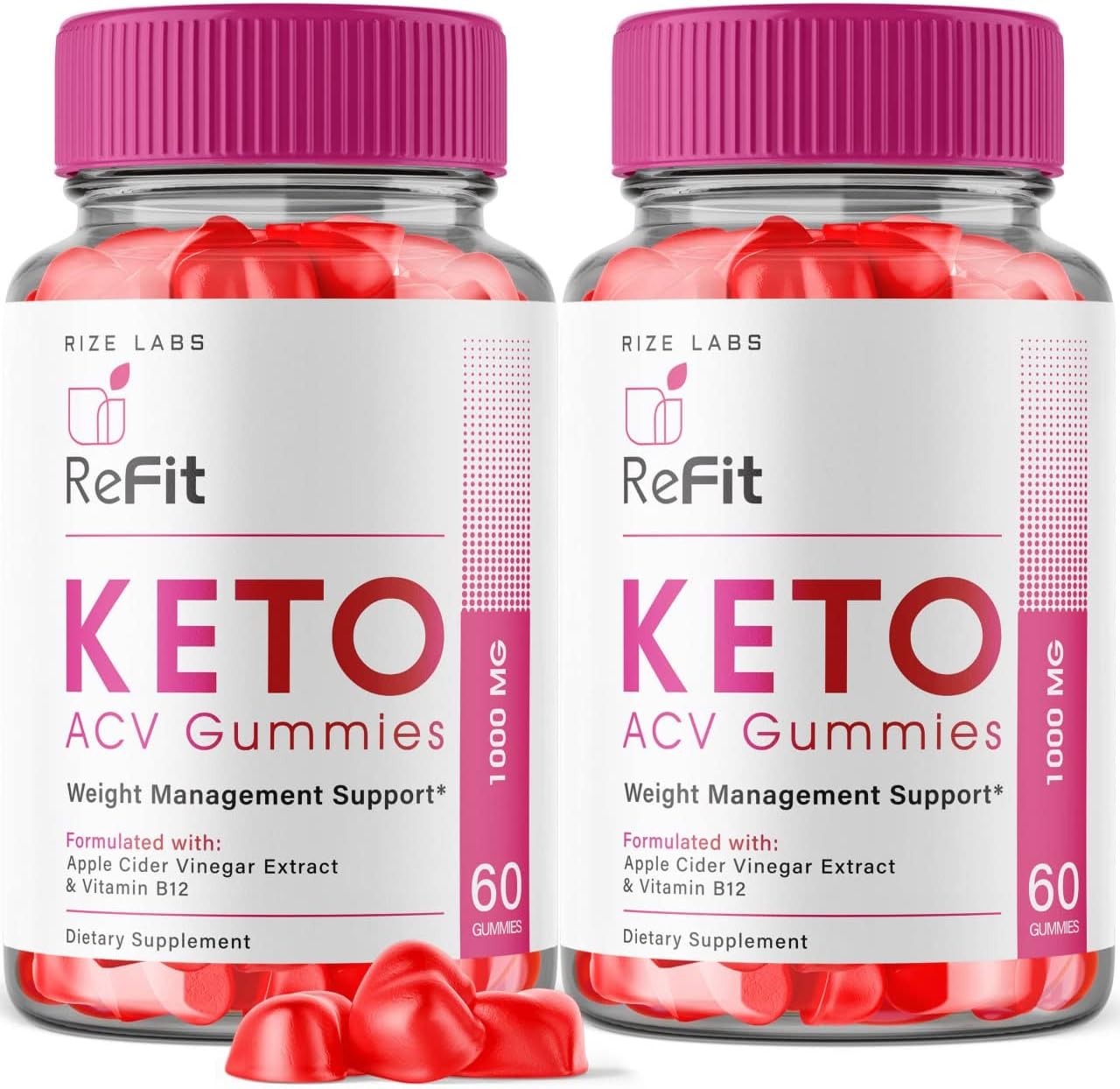 Rize Labs Refit Keto ACV Gummies - Advanced Weight Loss Supplement with Apple Cider Vinegar - Reduces Belly Fat - Extra Strength - 120 Gummies
