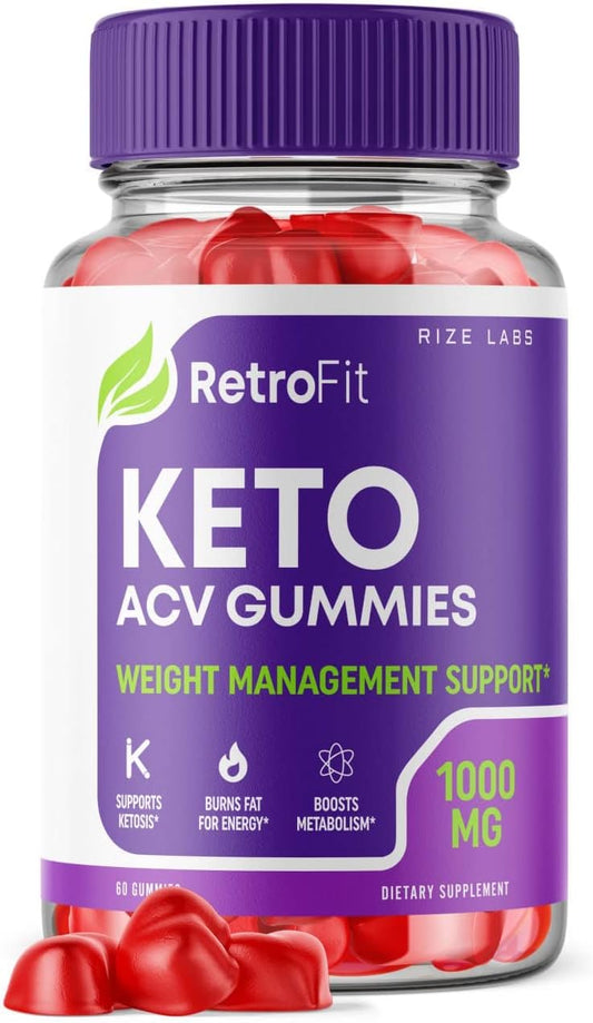 Rize Labs RetroFit Keto ACV Gummies - Advanced Weight Loss with Apple Cider Vinegar - Reduce Belly Fat - Extra Strength - 60 Gummies