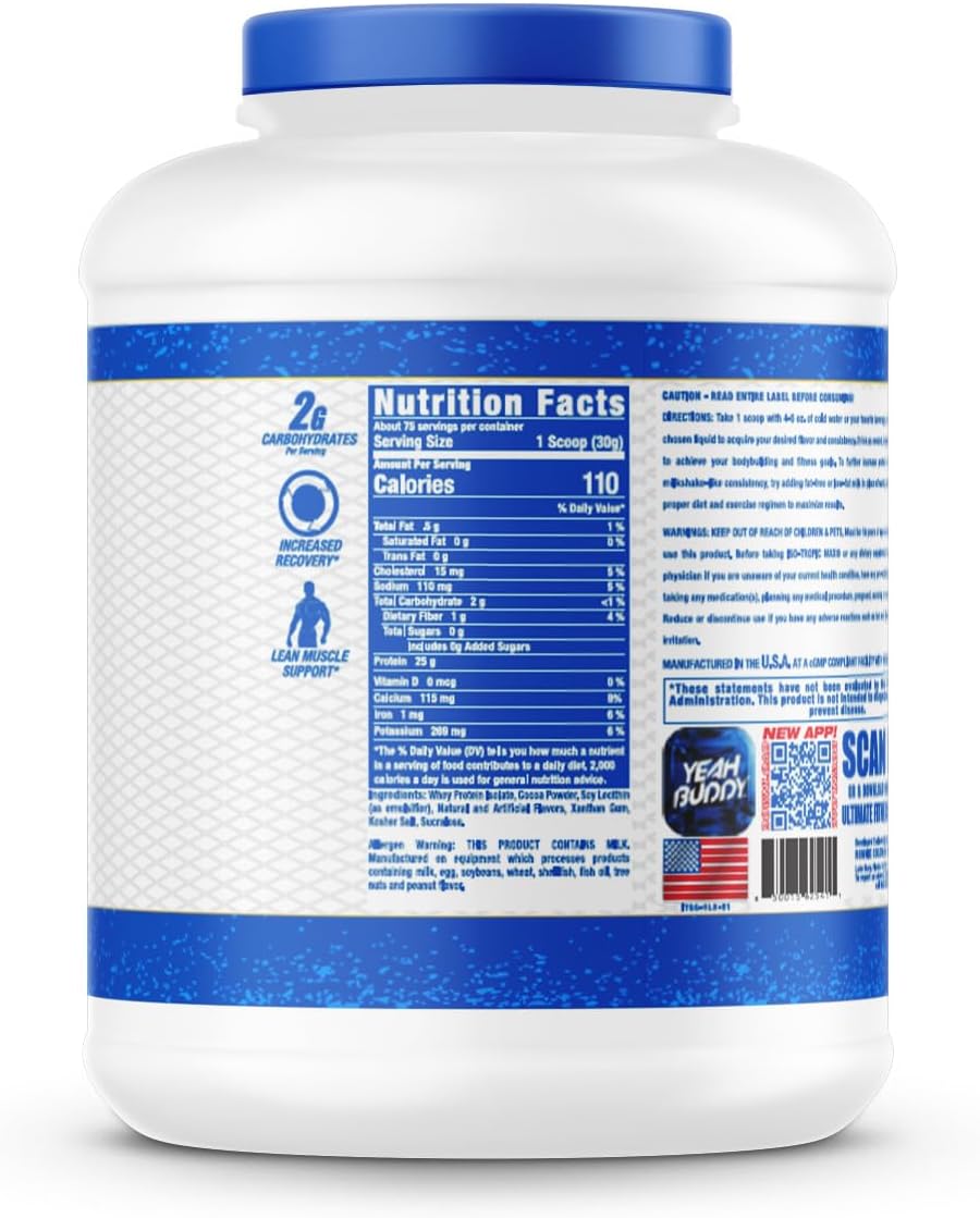 Ronnie Coleman Signature Series Iso-Tropic Max Whey Isolate Protein Powder, German Chocolate Cake Flavor - 5 lbs, 75 Servings for Lean Muscle & Recovery