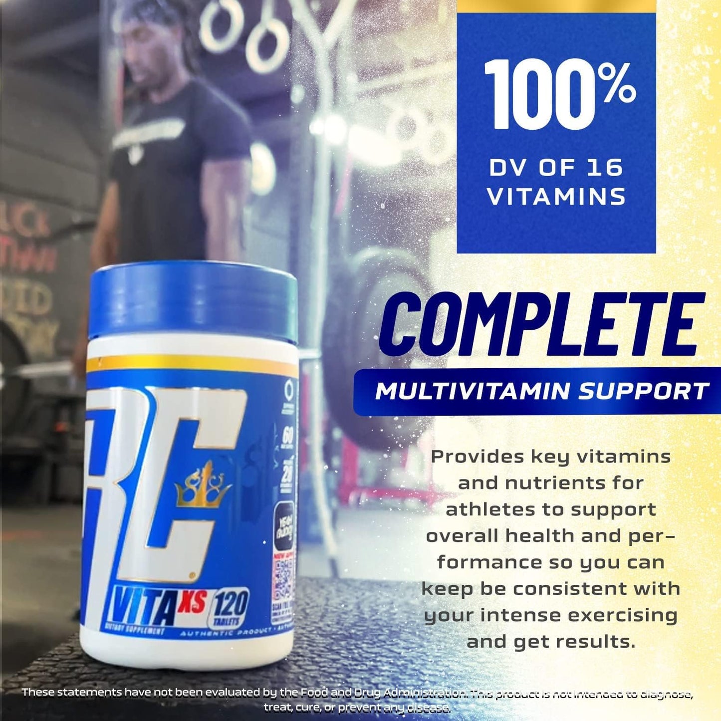 Ronnie Coleman Signature Series Vita XS Multivitamin: Daily B Vitamin & Mineral Support for Men and Women, 120 Tablets