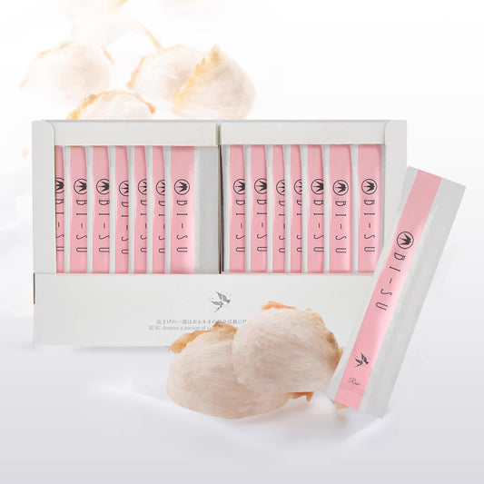 Rose Flavor BI-SU Extract Jelly Stick | Natural Swiftlet Nests Extract with Collagen and Vitamin C for Anti-aging and Healthy Skin - 30 PCS