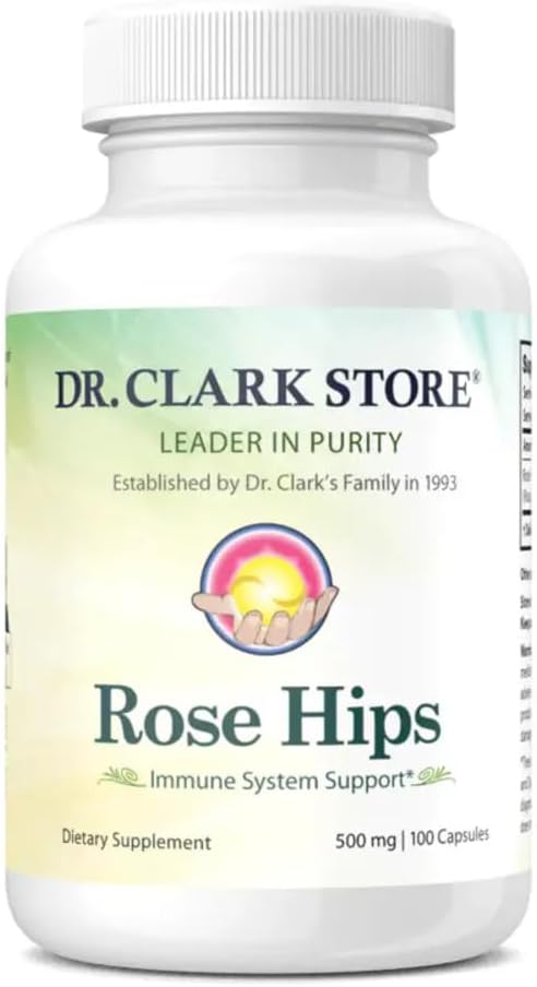 Rose HIPS Capsules - 500 mg, 100 Count from Dr Clark Store