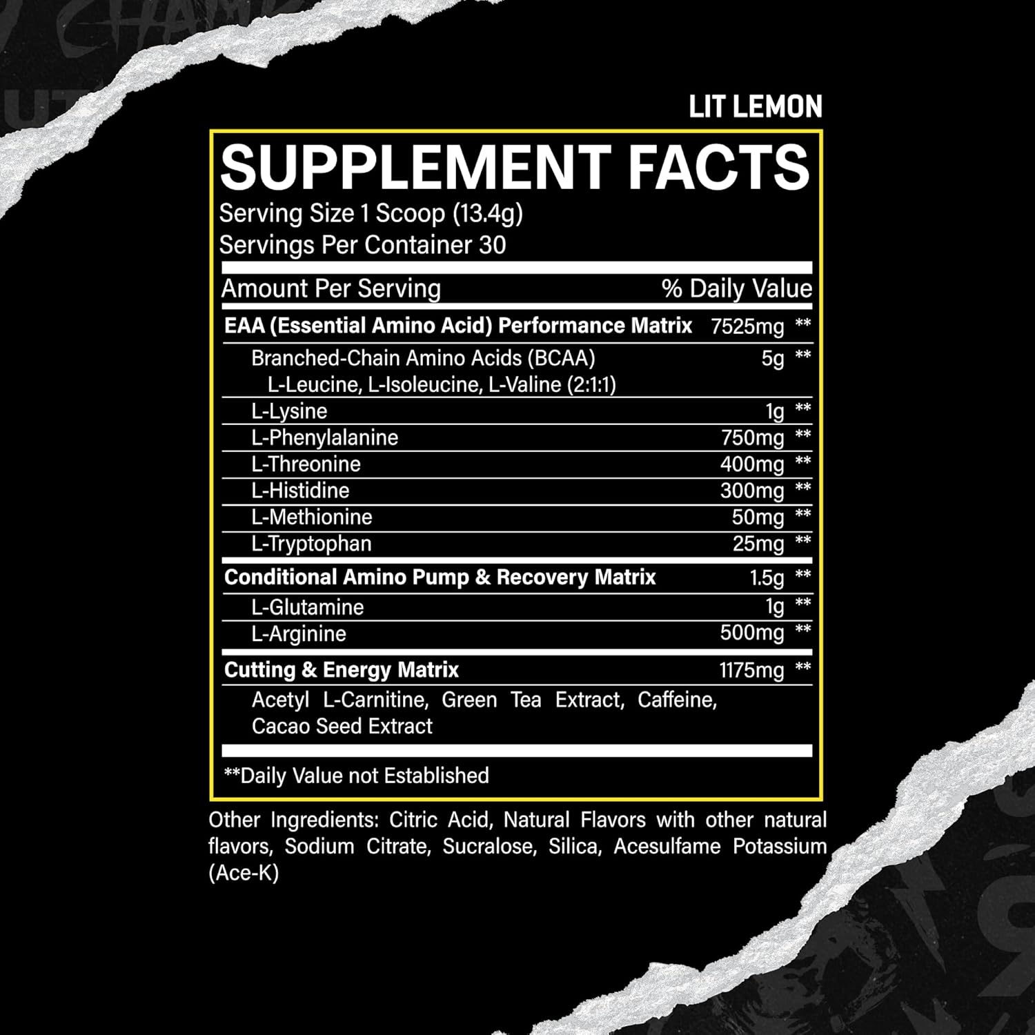 RUCK NUTRITION EAA Supplement - Full Spectrum Essential Amino Acids + BCAAs for Hydration, Energy, Recovery (30 Servings, Lit Lemon)