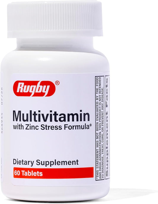 Rugby Multivitamin with Zinc Stress Formula - 60 Tablets - Dietary Supplement for Rugby Players