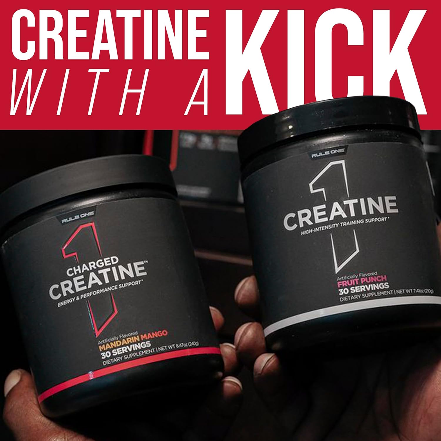Rule 1 Charged Creatine: Multi-Function Workout Supplement for Intensity, Performance, & Hydration Support