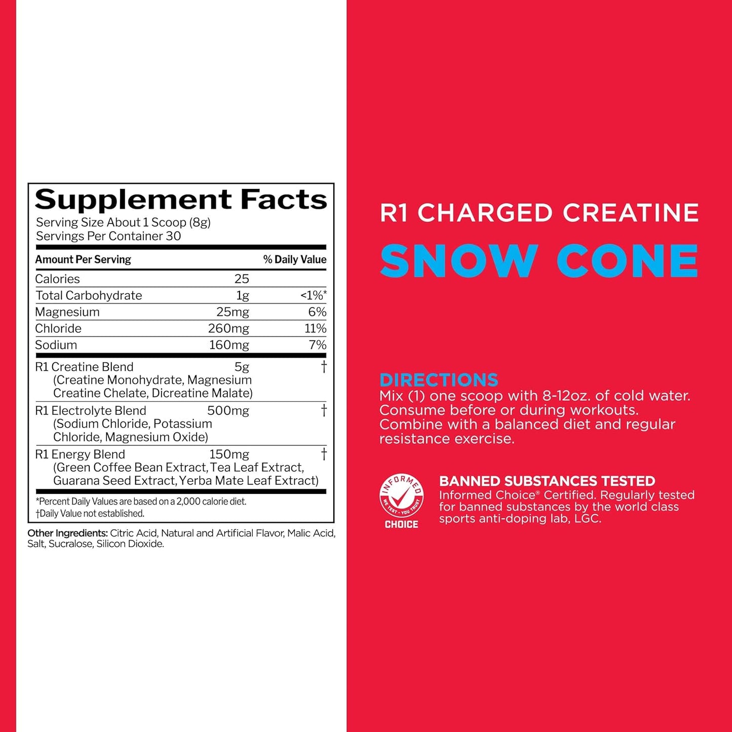 Rule 1 Charged Creatine: Multi-Function Workout Supplement for Intensity, Performance, & Hydration Support