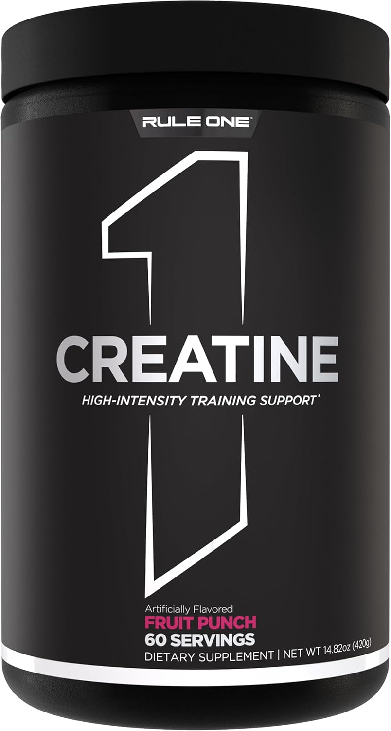 Rule 1 Creatine Powder - Micronized Monohydrate for High-Intensity Exercise, Lean Body Mass (60 Servings)