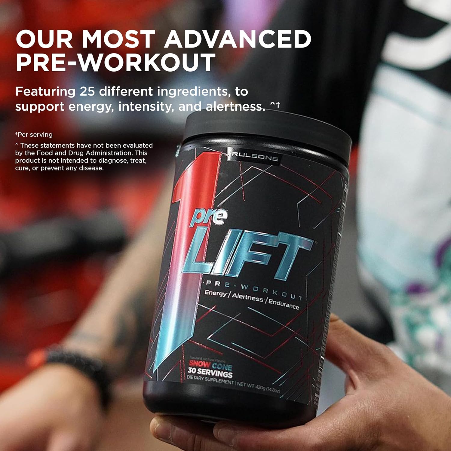 Rule 1 preLIFT Pre-Workout Supplement - Energy, Alertness, & Endurance Booster with 6g Citrulline, 3.2g Beta Alanine, 3 Caffeine Sources + 20 Others (30 Servings, Mandarin Mango)